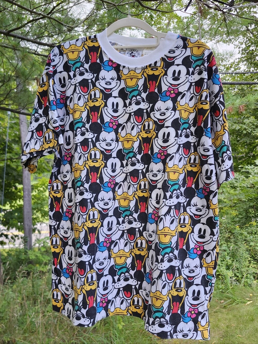 Vintage 90s Disney Mickey & Co All Over Print T Shirt Made in USA OSFA